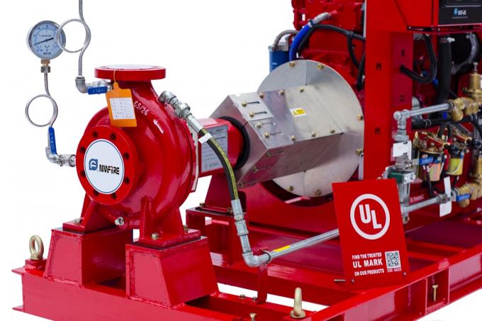 Electric Motor End Suction Fire Pump , Fire Fighting Pump Water Pump 300GPM 86PSI