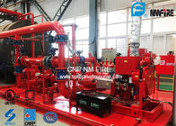Red Skid Mounted Fire Pump 3000GPM With Split Case Firefighting Pump Sets