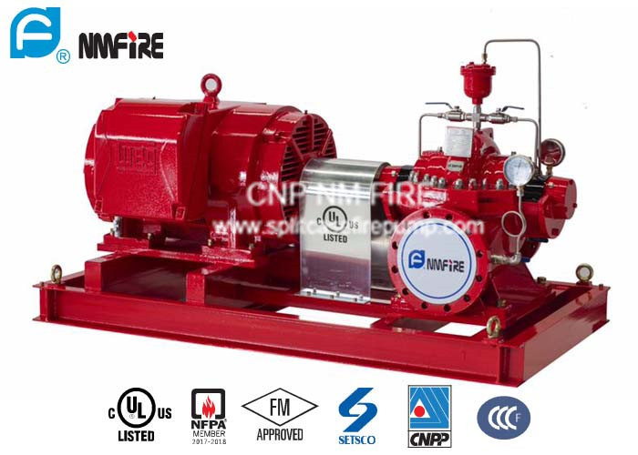 Firefighting Electric Motor Driven Water Pump Set 1250GPM With Split Case Fire Pump