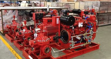 UL FM NFPA20 Diesel Engine Driven Fire Pump Set 68M3/H 58m Heat Exchanger
