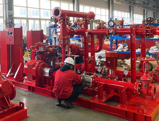 UL / NFPA20 Skid Mounted Fire Pump Package 300GPM Ductile Cast Iron Materials