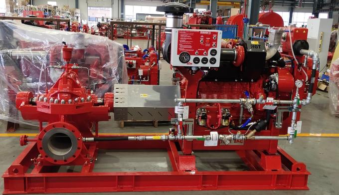 UL FM NFPA20 Diesel Engine Driven Fire Pump Set 68M3/H 58m Heat Exchanger