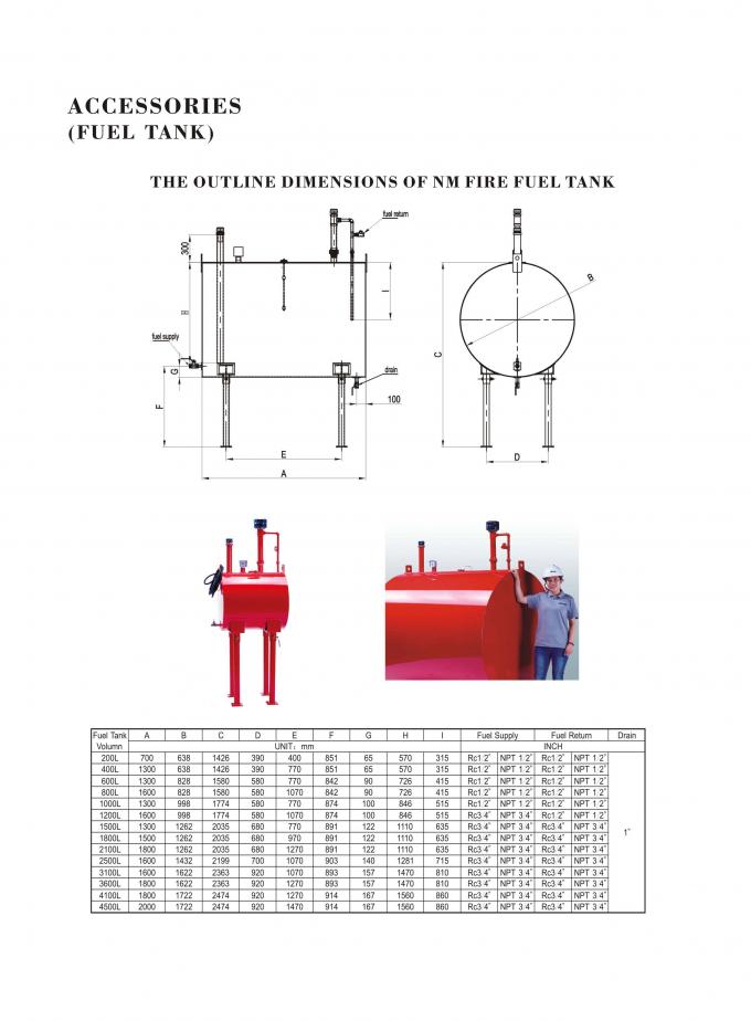 Compliant Non Approved Diesel Fuel Tank For Fire Fighting System Supply
